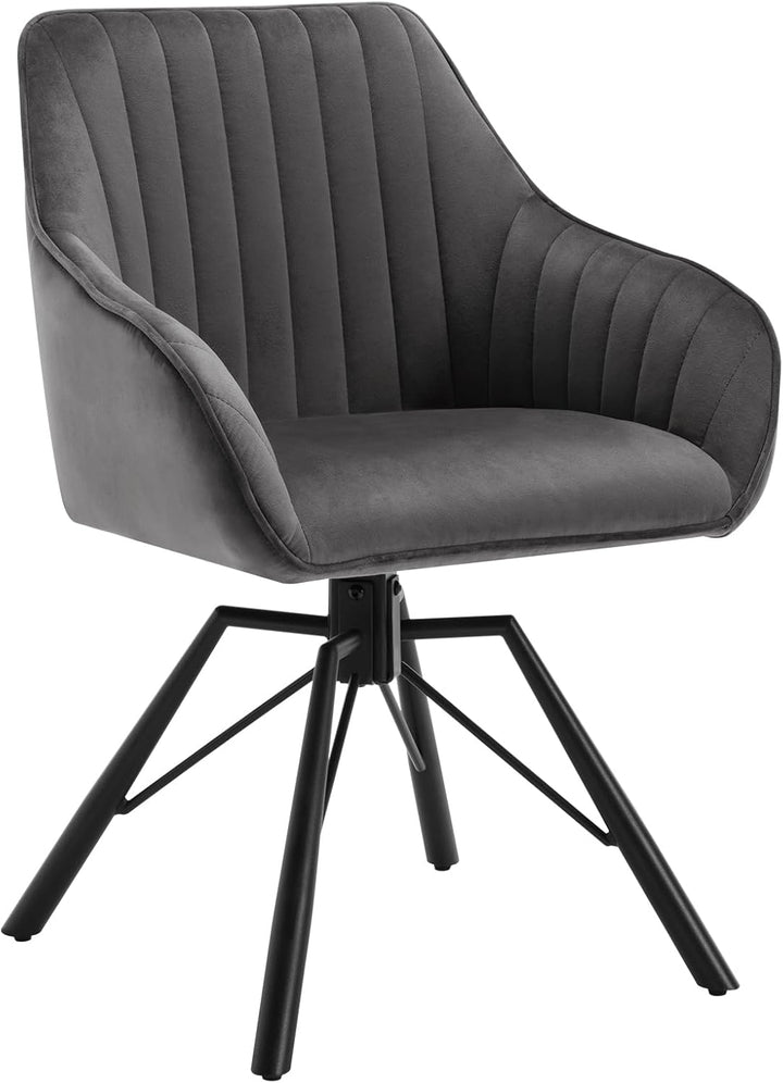 WOLTU 1x Esszimmerstuhl drehbar, Samt Stuhl Esszimmer, Drehstuhl, Küchenstuhl, Sessel Wohnzimmer, Po