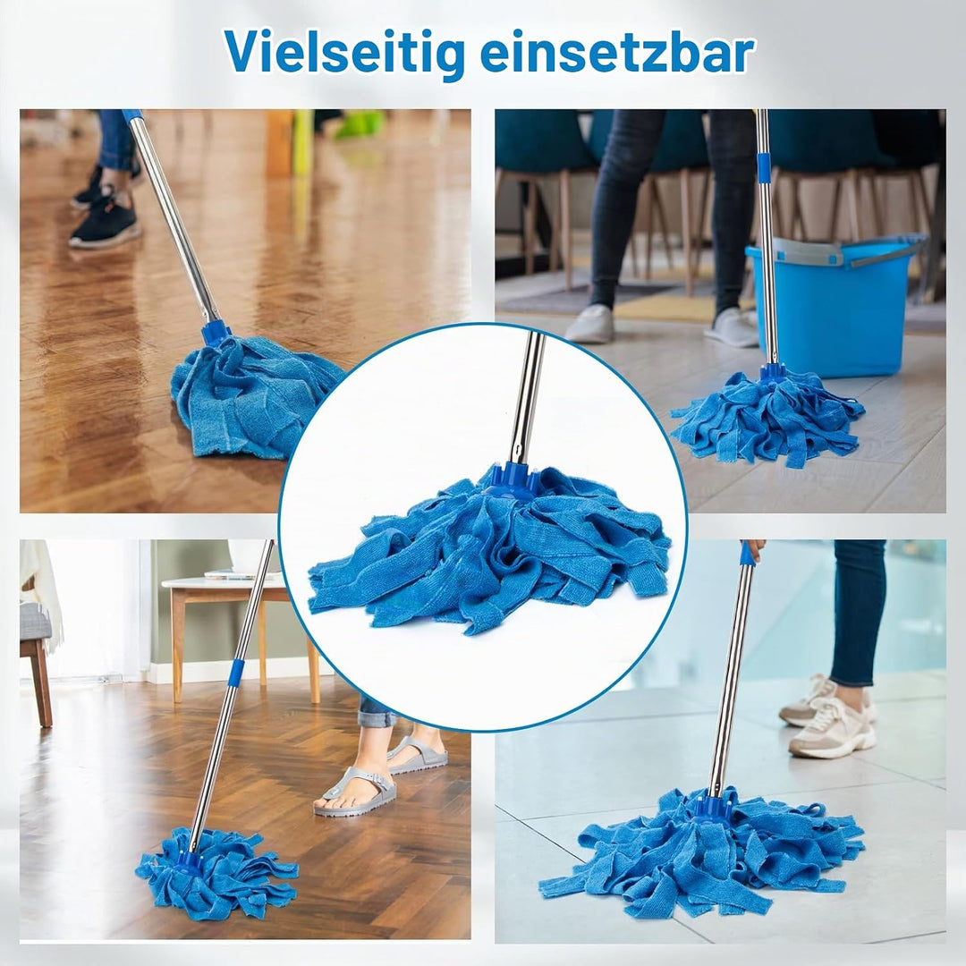 KeFanta Wischmopp für die Bodenreinigung 120 cm mit langem Stiel, Baumwolle für die Bodenreinigung i
