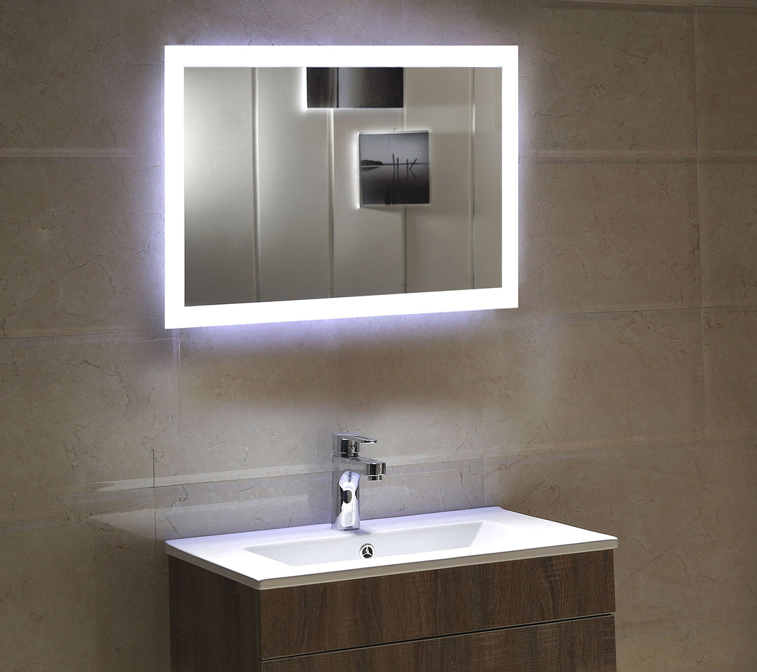 Dr. Fleischmann Badspiegel LED Spiegel GS084N mit Beleuchtung durch satinierte Lichtflächen Badezimm