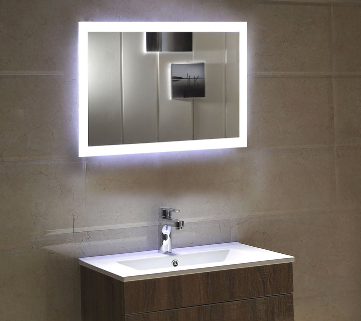 Dr. Fleischmann Badspiegel LED Spiegel GS084N mit Beleuchtung durch satinierte Lichtflächen Badezimm