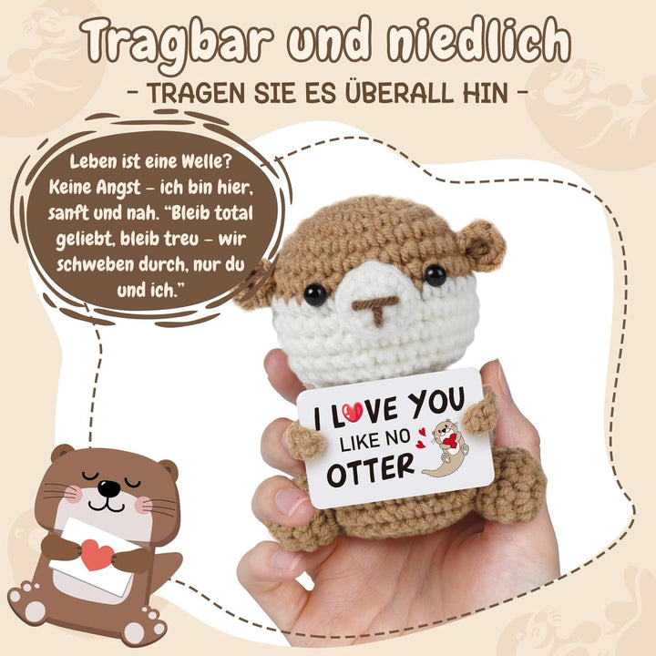 Geschenke für Frauen Männer, Partner Geschenk - Pocket Hug Positive Otter Ich Liebe Dich Geschenke,