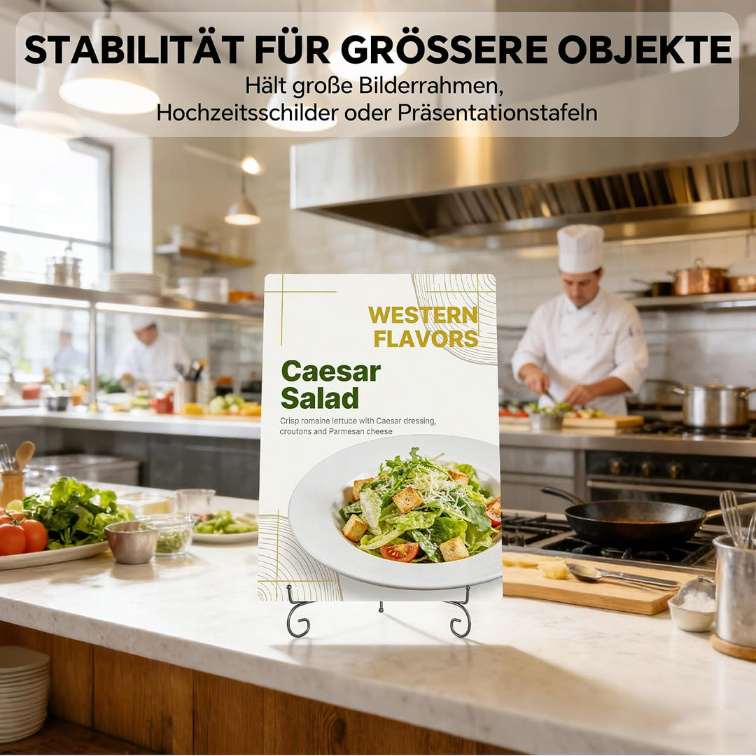 2 Stück Tellerständer Tellerhalter aus Metall - Eisen Staffelei Ständer für grosse Teller, Ölgemälde