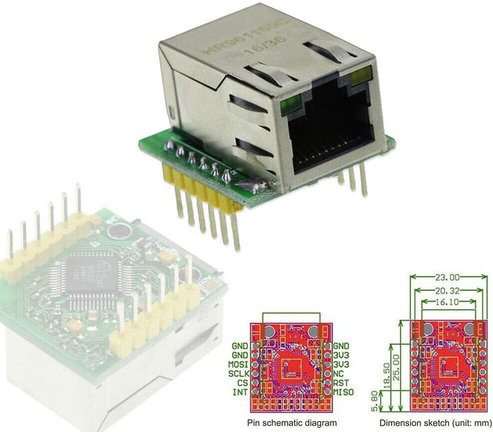 2pcs USR-ES1 W5500 Chip New SPI to LAN/Ethernet Converter TCP/IP Mod