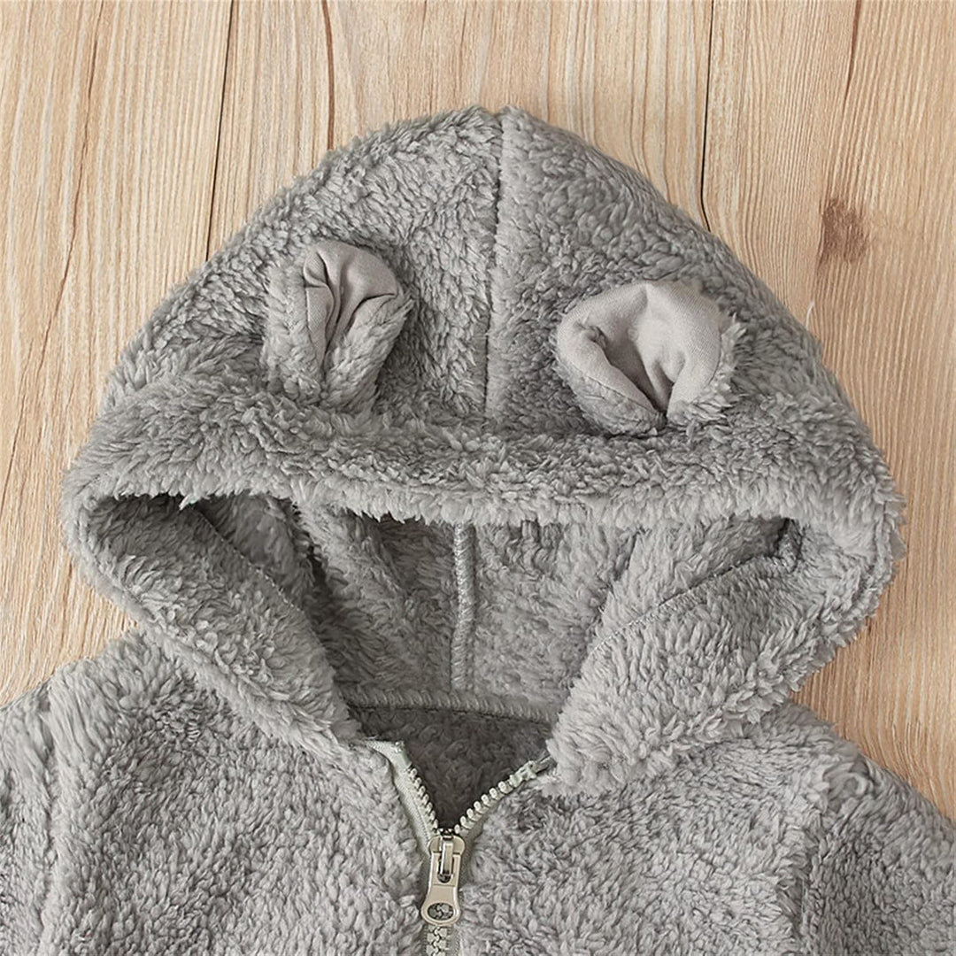 MNSWR Ohrenfüssiger Säuglingsoverall mit Kapuze Mädchen Babymantel Strampler Jungen Fleece Jungen St