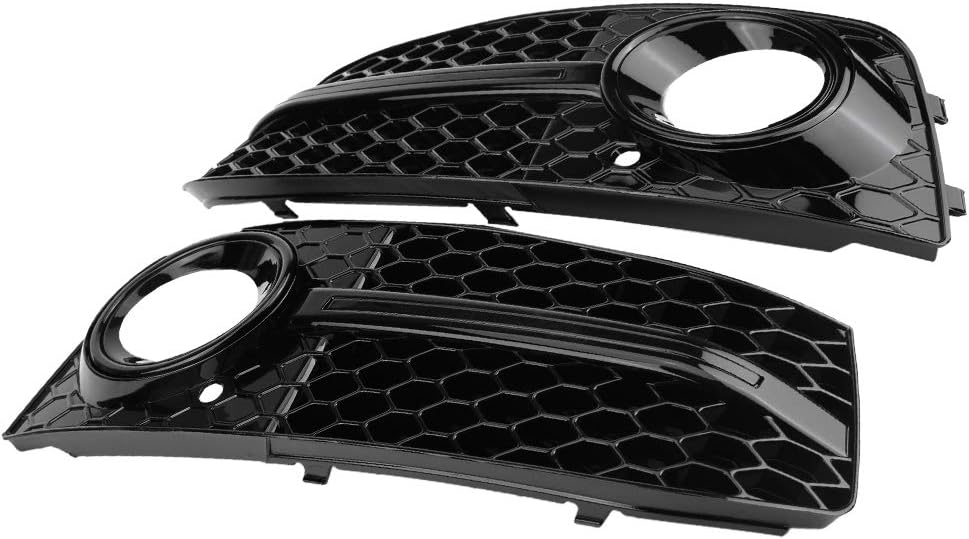 Gitter Nebelscheinwerfer, 2 Stück für RS4 Style Glossy Black Nebelscheinwerfer Frontgrill für A4 B8