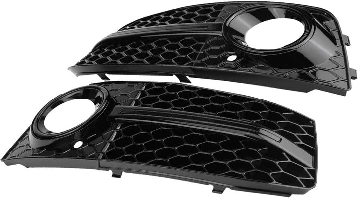 Gitter Nebelscheinwerfer, 2 Stück für RS4 Style Glossy Black Nebelscheinwerfer Frontgrill für A4 B8