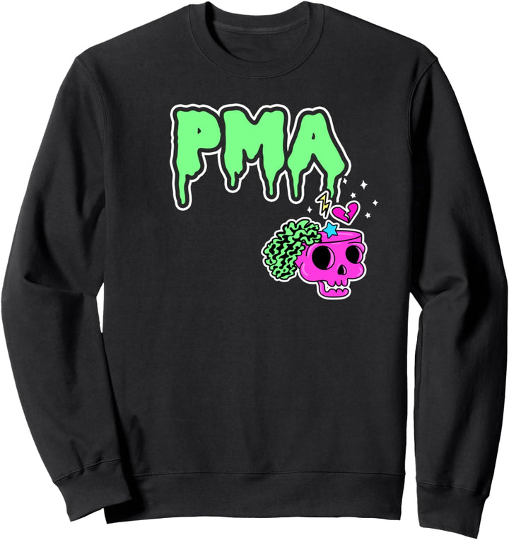 PMA Positive Mental Attitude Schädel Creepy Brains Zombie Sweatshirt