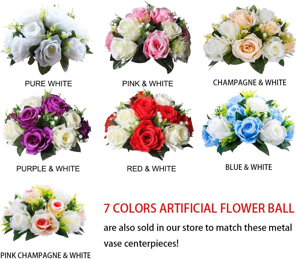 NUPTIO 2 Stücke Vasen Hochzeitsmittelstücke Tischdekoration Blumenständer 59cm für Hochzeit Party Em