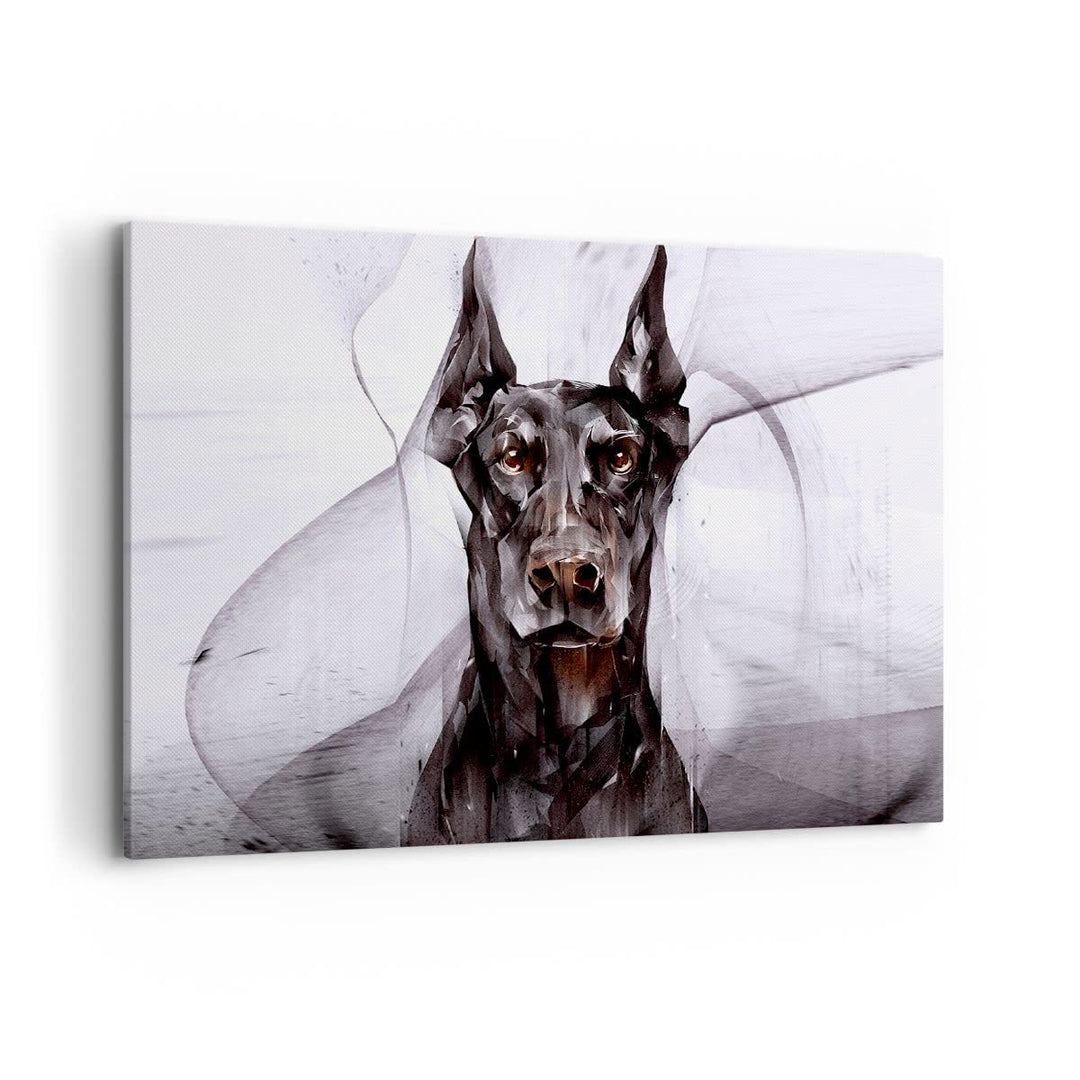 Bilder auf Leinwand 100x70cm Leinwandbild mit Rahmen Hund Abstraktion Gross Wanddeko Bild Schlafzimm