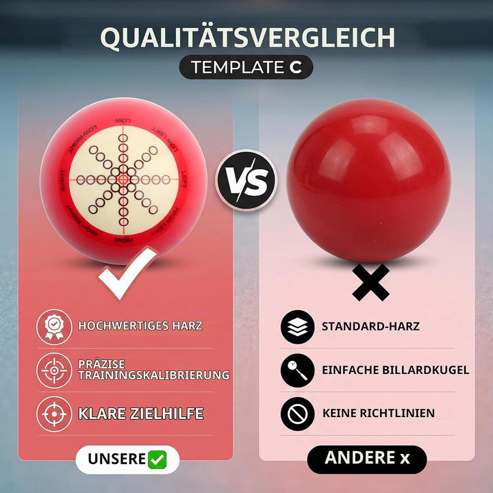 Ejoyous Cue Bälle Billard, Tragbarer Billardkugel mit Standardlinien und Punkten Training Assistent