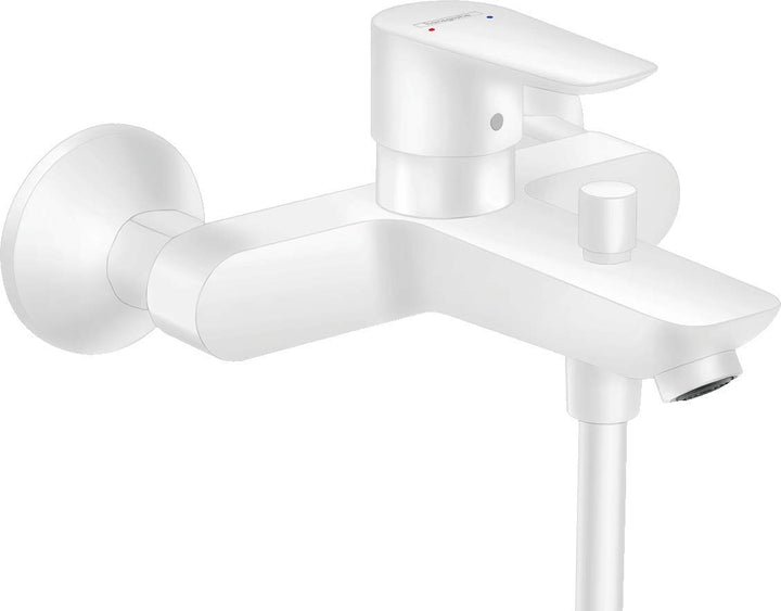 hansgrohe Wannenarmatur Talis E (Aufputz, für 2 Funktionen) Mattweiss Mattweiss Wanne, Mattweiss Wan