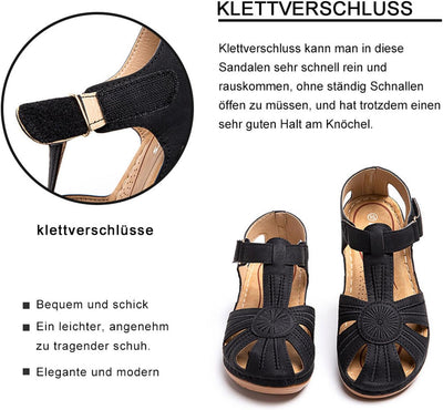 Hitmars Sandalen Damen Keilabsatz Pantoletten Plateau Geschlossene Sommer Keilsandalen Slingback Fus