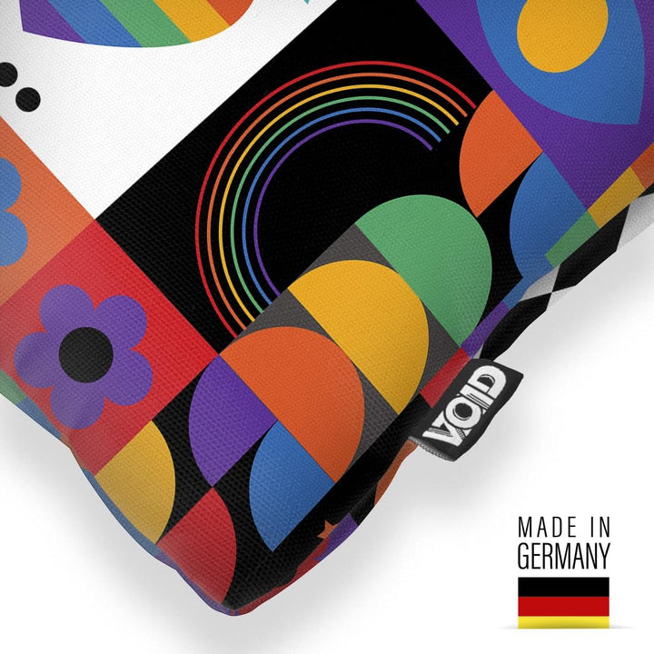 VOID Regenbogen Herz Pride Kissenbezug Kissenhülle Polyester wasserfest Outdoor Indoor, Kissen Gröss