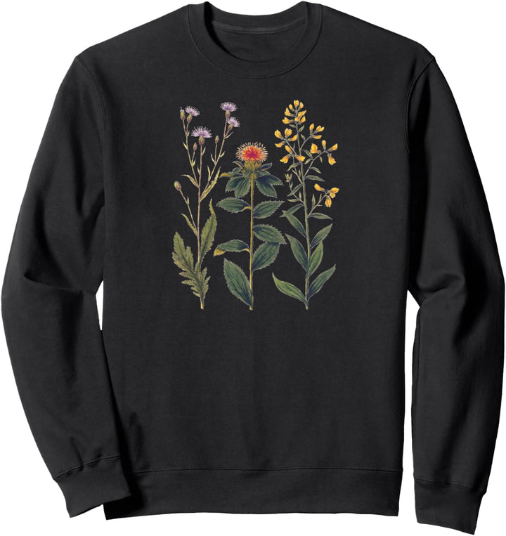 Wildblumen Distel Botanik Vintage Sweatshirt