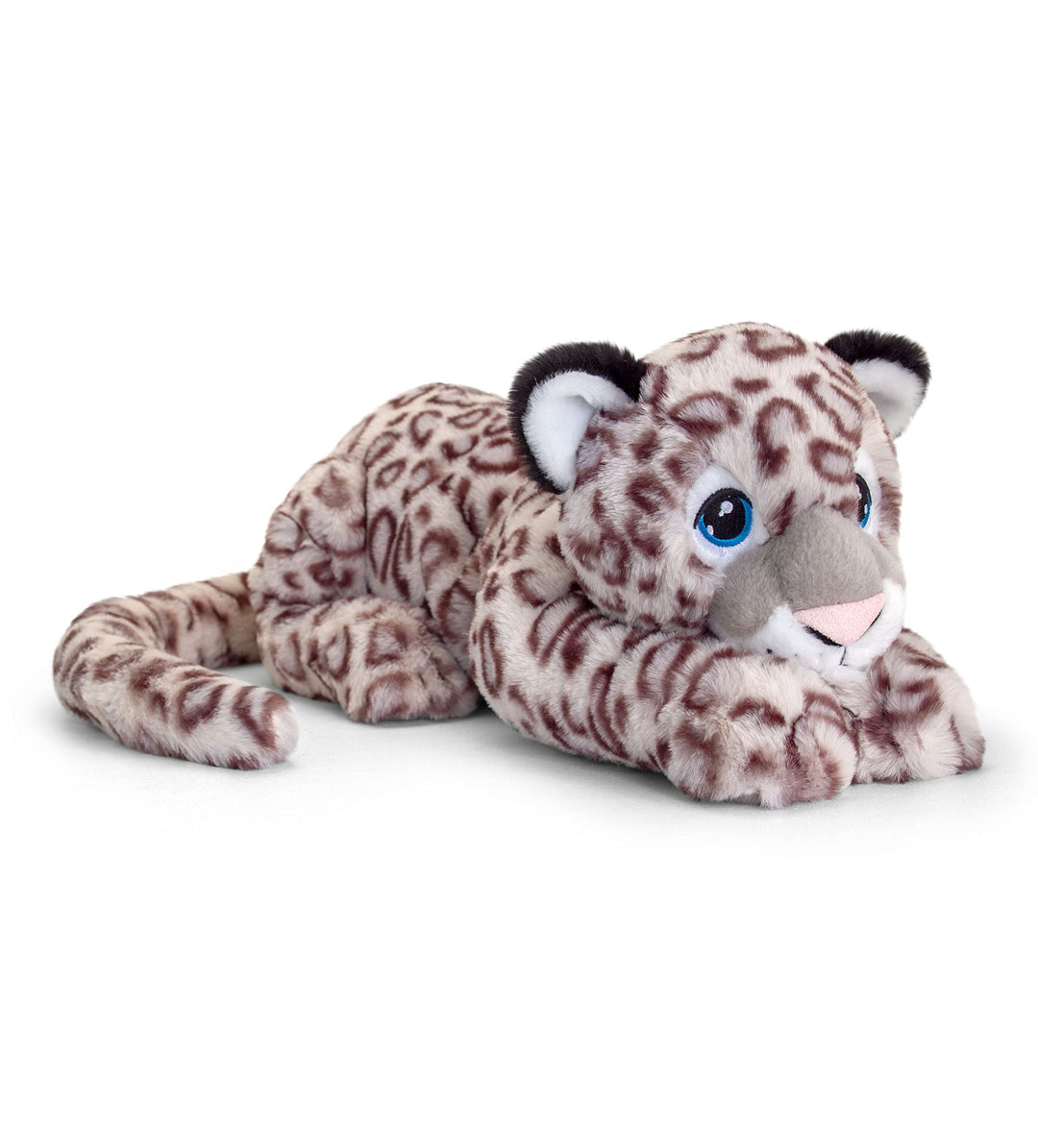 Keeleco SE6111 Plüschtier Schneeleopard, ca. 45 cm, aus recycelten Materialien, Augen aufgestickt au