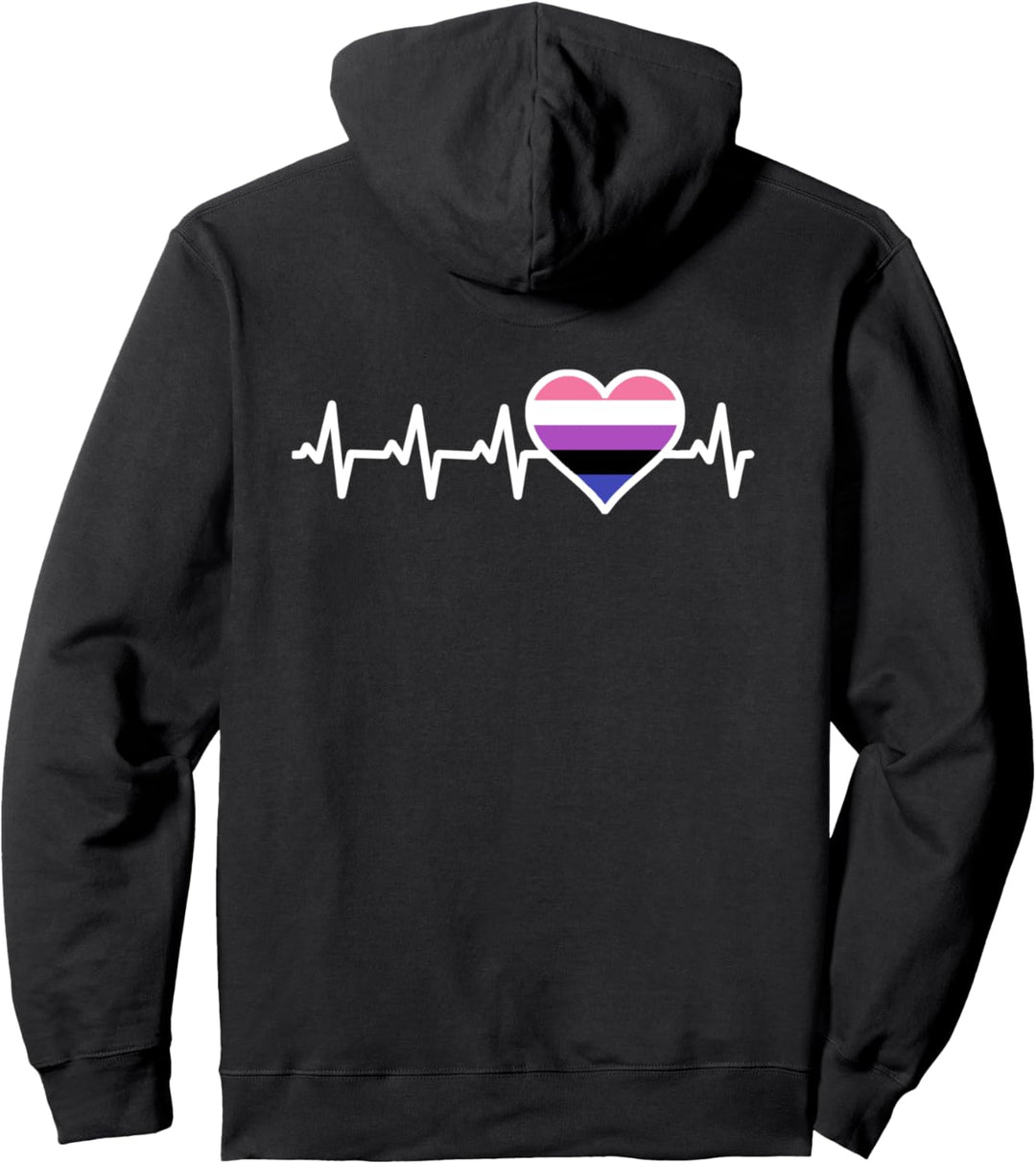 Genderfluid Heartbeat Shirt Nonbinary Geschenk Pullover Hoodie