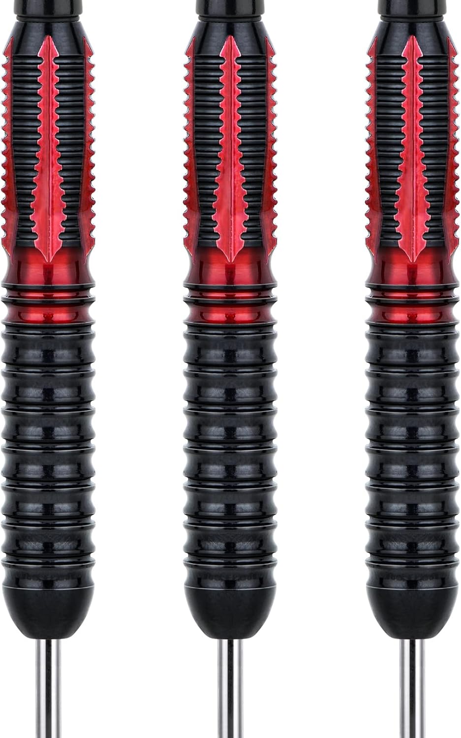 Grebarley Dartpfeile mit Metallspitze,12 Stück Profi Steeldarts 18 Aluminium Schaft mit 9 Flights 20