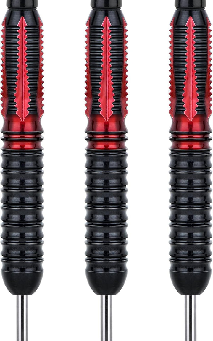 Grebarley Dartpfeile mit Metallspitze,12 Stück Profi Steeldarts 18 Aluminium Schaft mit 9 Flights 20