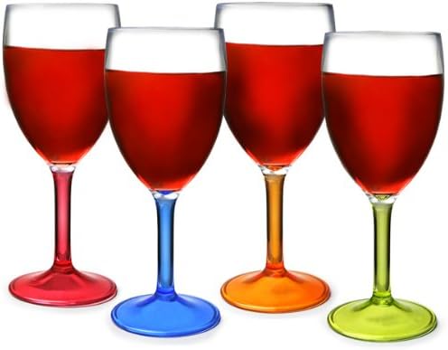 Flamefield Unisex Party Acryl-Weingläser (4 Stück) Sortiert