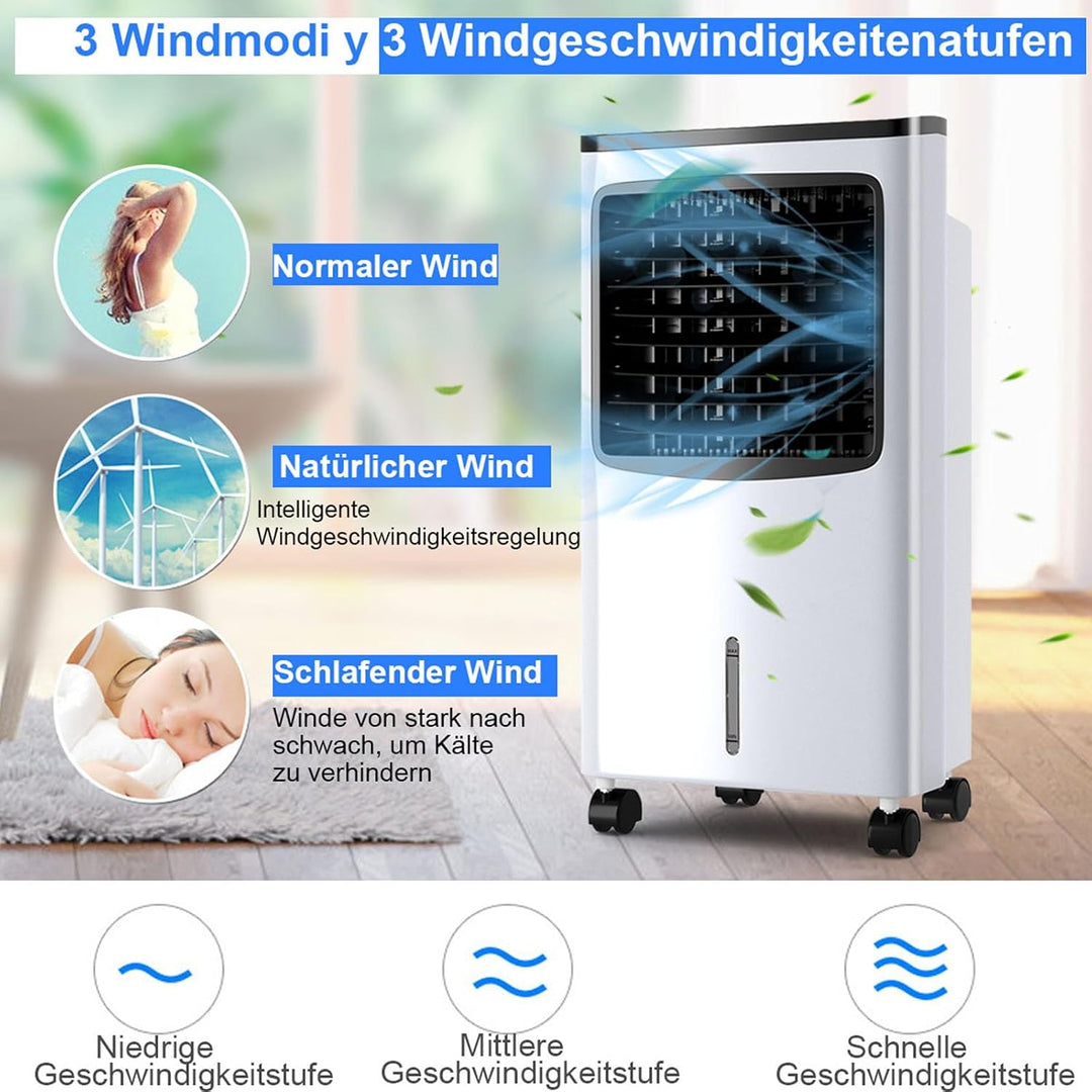 COSTWAY Mobile Klimaanlage ohne Abluftschlauch,8 L Wassertank, 3 Modi | 3 in 1 Luftkühler Ventilator