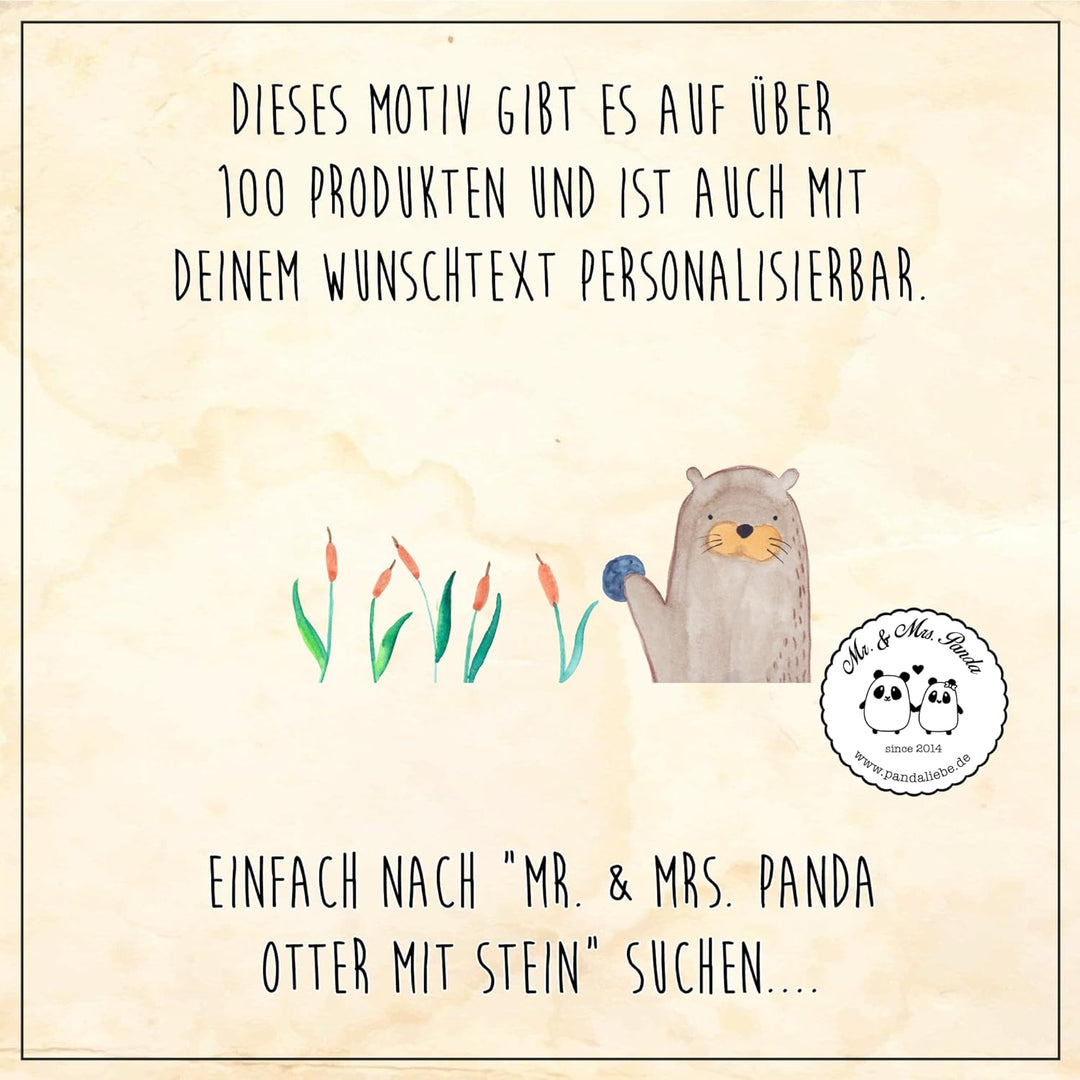 Mr. & Mrs. Panda Blechdose rund Otter Stein - Geschenk, Seeotter, Aufbewahrungskiste, Metallboxen, n