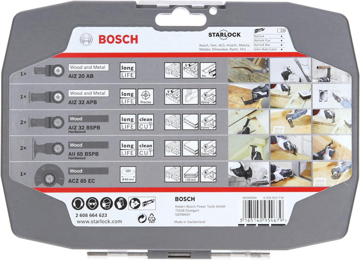 Bosch Professional 7 tlg. Starlock Tauchsägeblatt/Segmentsägeblatt Set (für Holz und Metall, Zubehör