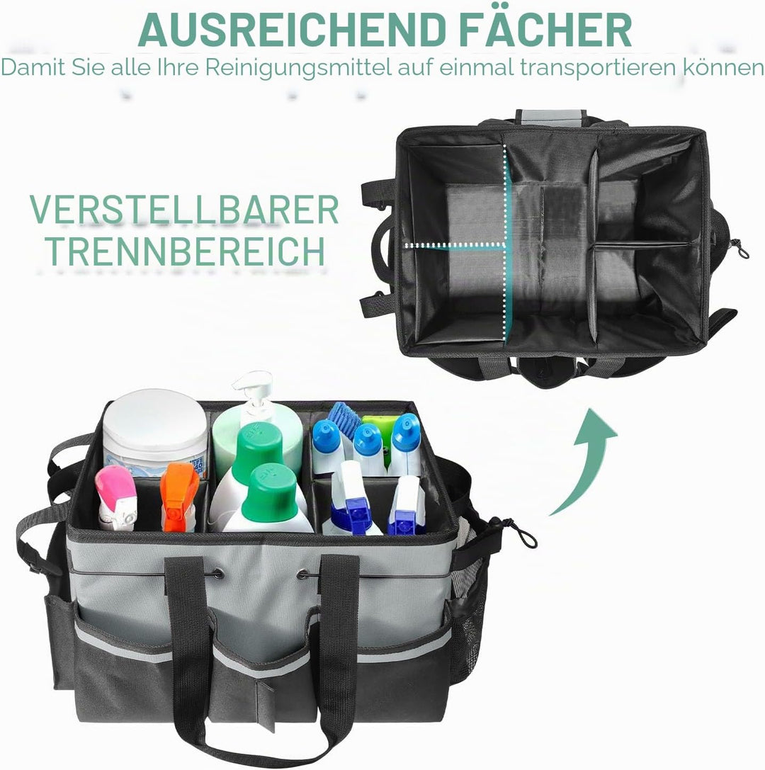 Boczif Reinigungs-Caddy-Tasche, tragbar, mit Griff, Schultergurten und Abnehmbarer Trennwand, Werkze