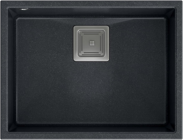 QUADRON | DAVID 50 | Granitspüle | Masse: 55 x 42 x 22,5 cm | 1-Kammer-Unterbauspüle | Schrankunterb