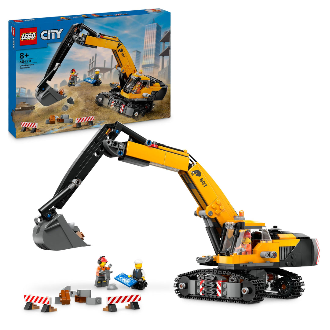 LEGO City Raupenbagger, Spielzeugbagger für Kinder ab 8 Jahren, Bauspielzeug mit Bagger-Modell, baub