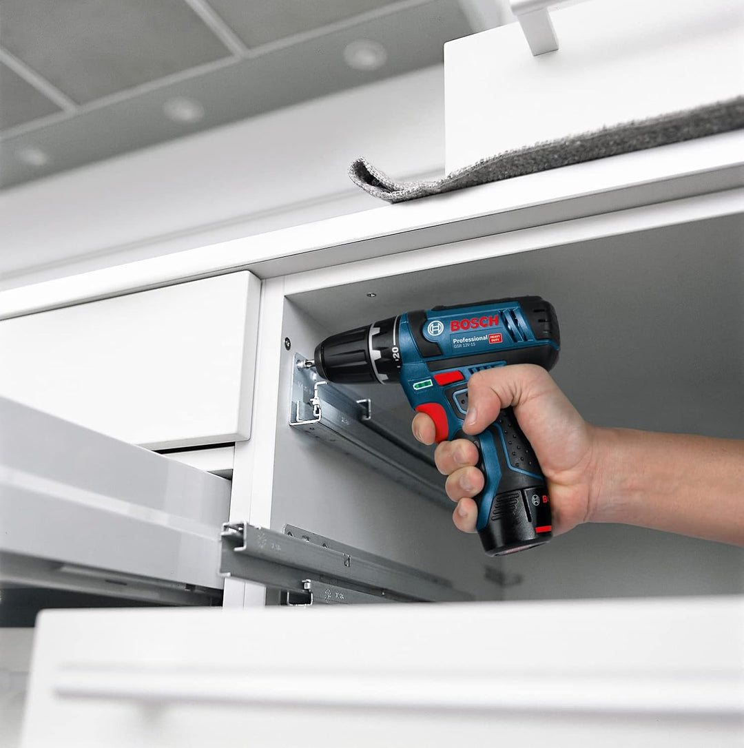 Bosch Professional 12V System Combo Kit: Winkelschleifer GSR 12V-15 + Bohrschrauber GWS 12V-76 (inkl