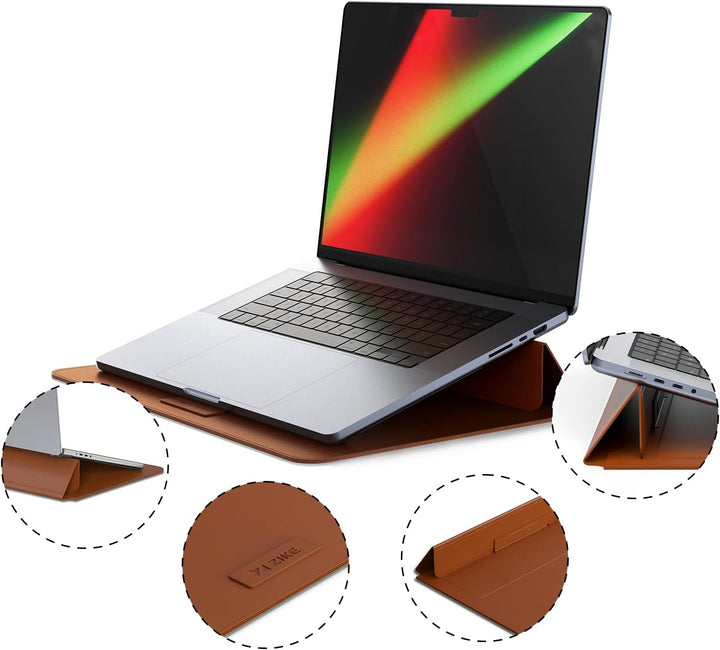 ZIKE Laptop Hülle 16 Zoll Tasche, Wasserdicht PU Schutzhülle Case mit Standfunktio für 15" und 16" M