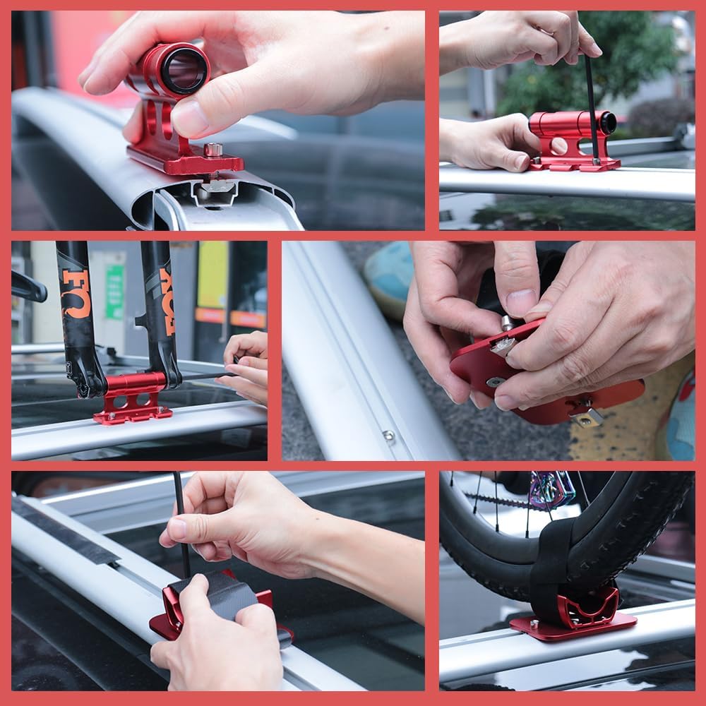 Fahrraddachhalterungs-Set, Fahrraddachträger für Pkw, SUVs und Transporter, Dachträgerhalterung Fahr