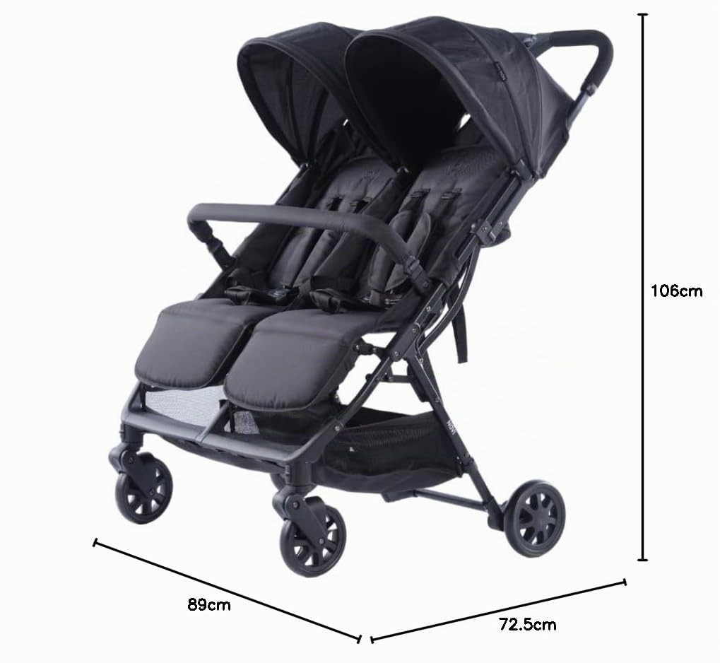 Novi Baby® Foss Go Duo, Zwillingsbuggy von Geburt an bis 15 kg (ca. 3 Jahre), extra grosser Korb, le