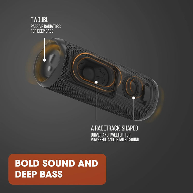 JBL Flip 6 Bluetooth Box in Weiss – Wasserdichter, tragbarer Lautsprecher mit 2-Wege-Lautsprechersys