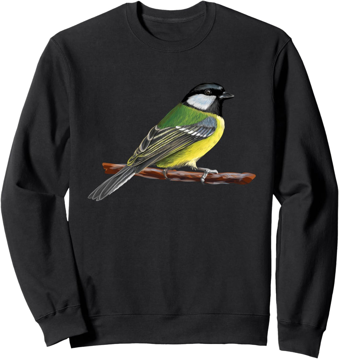 Niedliche Meise Vogelhand gezeichnete Skizze künstlerisch Sweatshirt