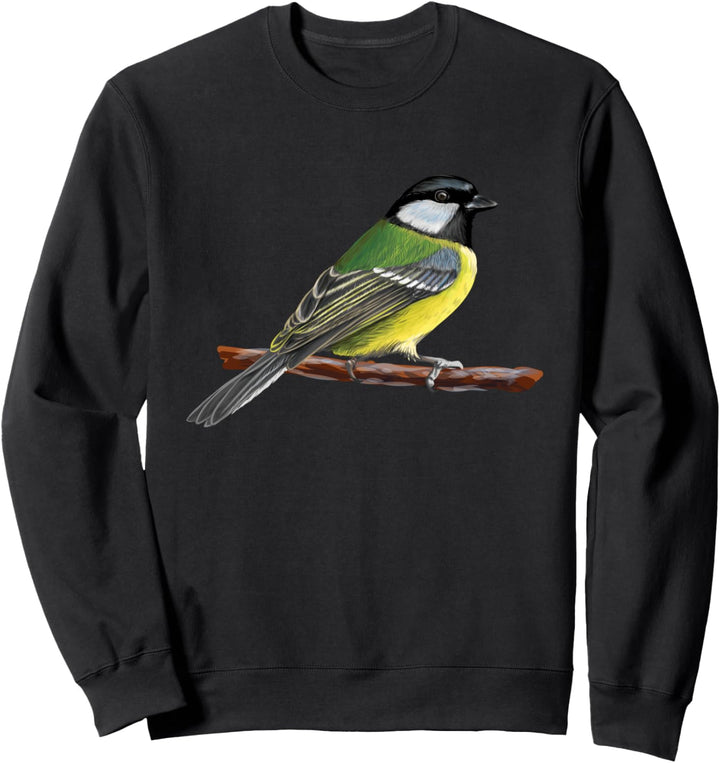 Niedliche Meise Vogelhand gezeichnete Skizze künstlerisch Sweatshirt