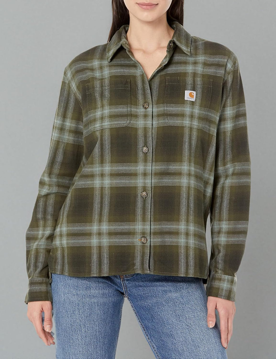 Carhartt Damen Rugged Flex Flannel Fit Shirt XS Basil, XS Basil
