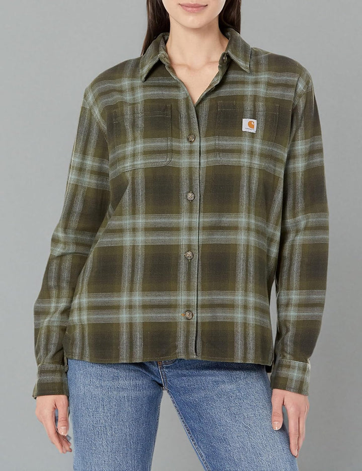 Carhartt Damen Rugged Flex Flannel Fit Shirt XS Basil, XS Basil