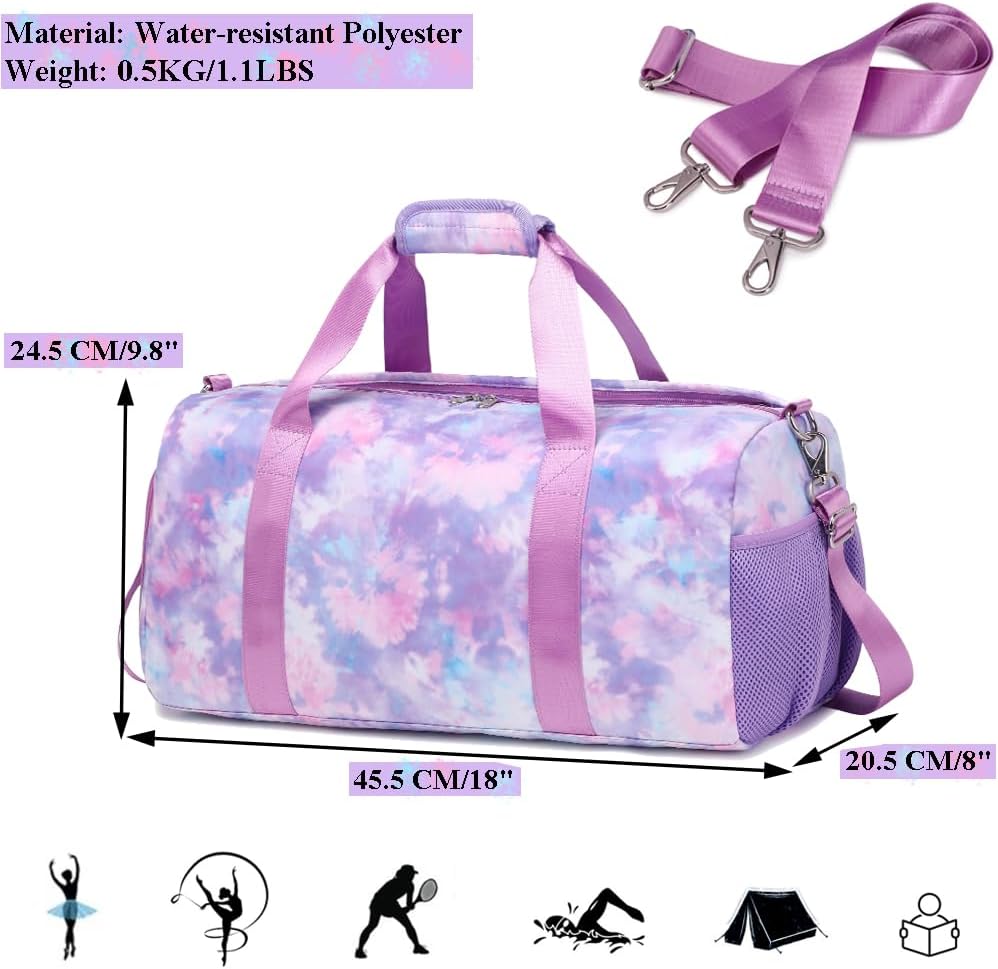 Sporttasche für Mädchen Reisetasche Daman Sporttasche Bunt Reisetasche Mädchen Kinder Kindertasche S
