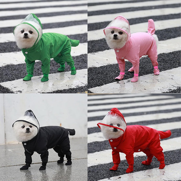 Zunea Wasserdichter Hunderegenmantel mit Kapuze für kleine Hunde Welpen Regenponcho Overall mit Rege