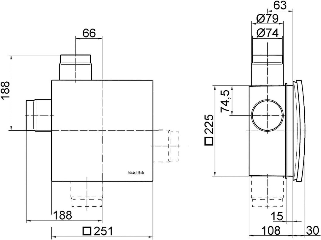 Maico Ventilator ER 60 H Ventilator für innenliegende Bäder und Küchen 4012799841043