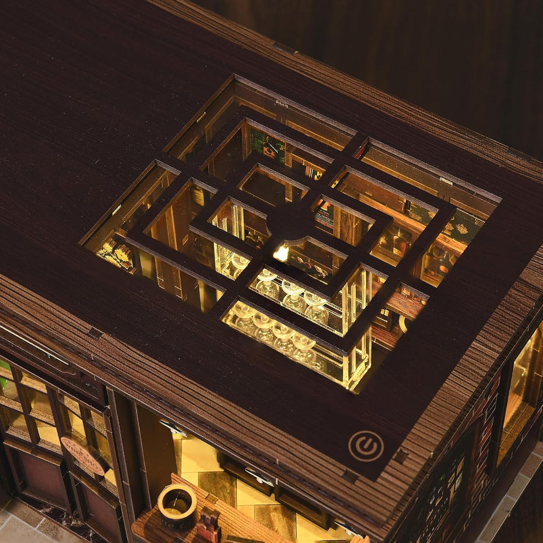 Book Nook Kit für Erwachsene - LUMYCE DIY Miniatur Haus Holzpuzzle 3D Puppenhaus - Buchstütze für Bü