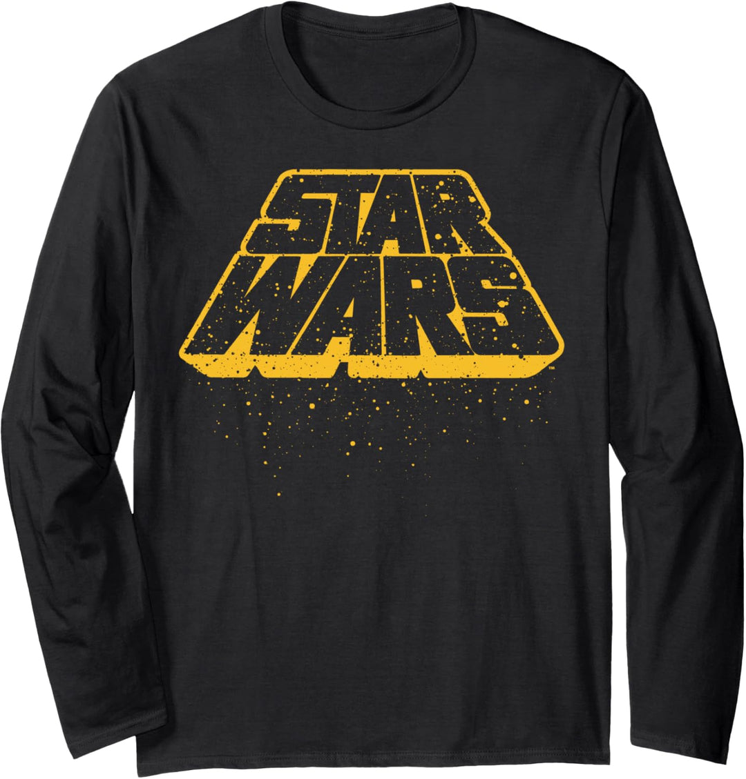 Star Wars Splatter Paint Outlined Bold Logo Langarmshirt