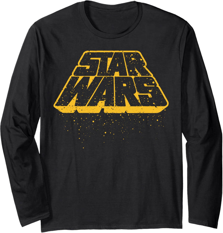 Star Wars Splatter Paint Outlined Bold Logo Langarmshirt