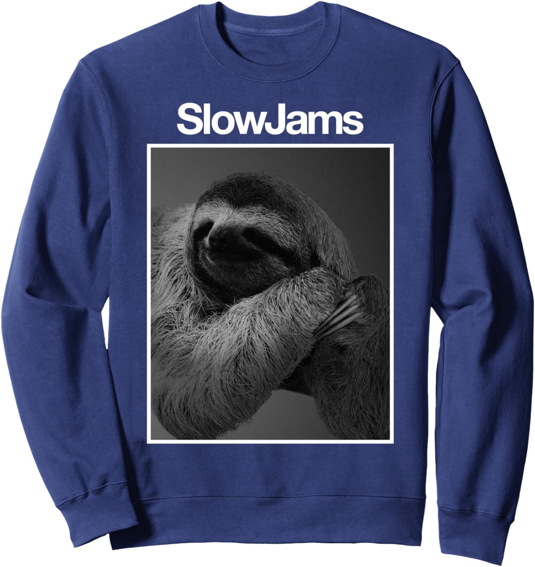 Slow Jams Sloth Black And White Photo Funny Sweatshirt