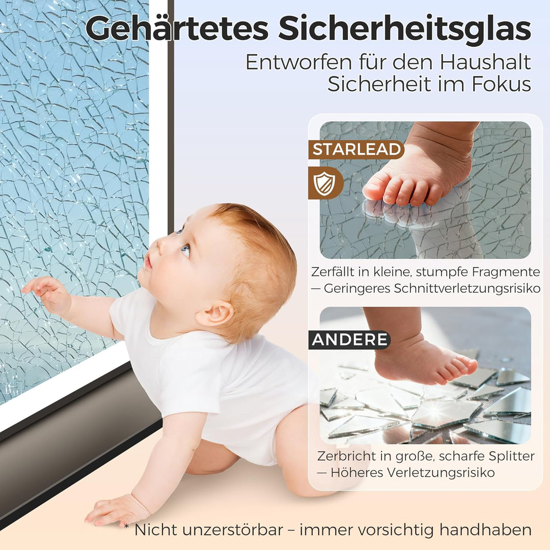 STARLEAD 90 x 120 cm Badespiegel-mit-Beleuchtung & Ablage, Entnebelung, Dimmbar, 3 Farbene Badzimmer