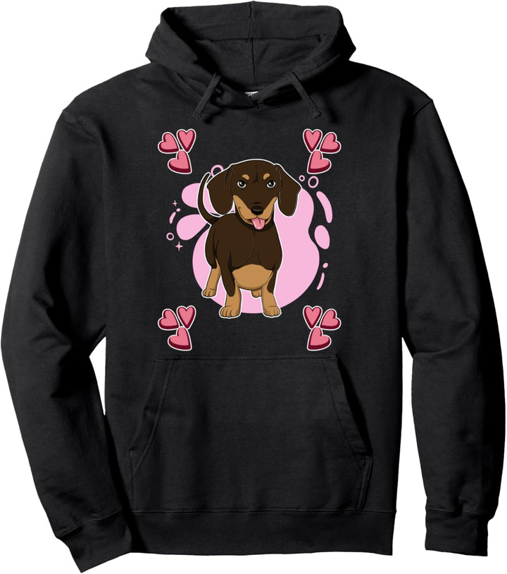 Damen Dackel Zeichnung Mädchen Dackel Pullover Hoodie