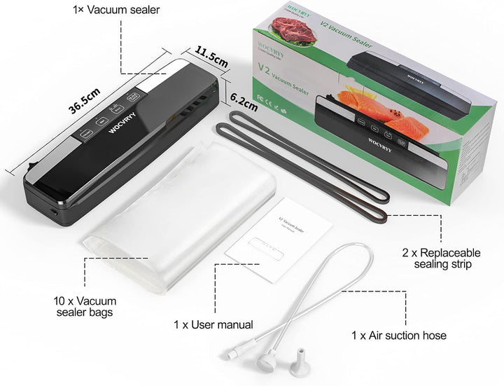 Vakuumiergerät, 6-in-1 Vakuumierer Vacuum Sealer für Sous Vide Kochen und Lebensmittel Bleiben bis z