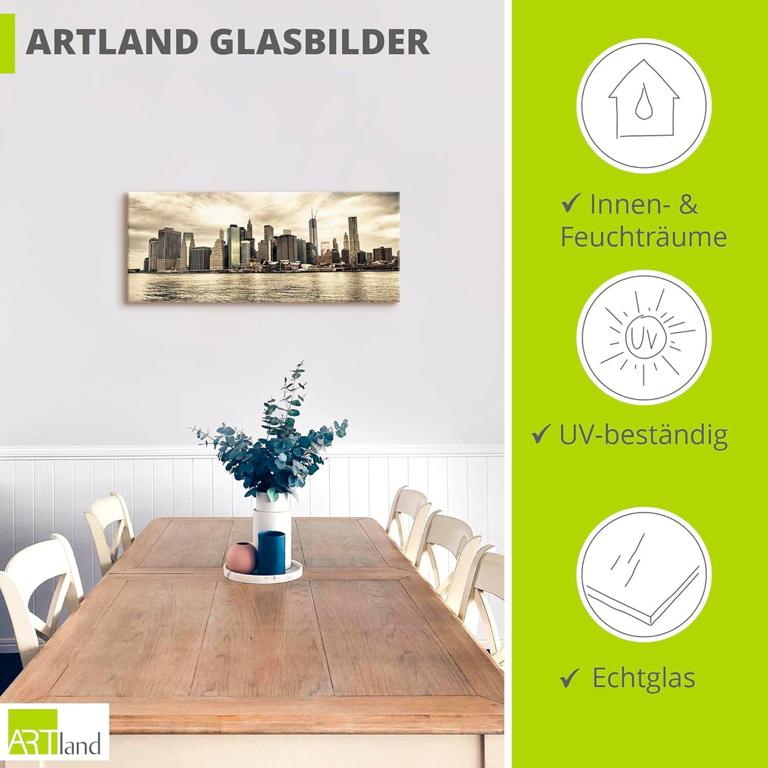 ARTland Glasbilder Wandbild Glas Bild einteilig 125x50 cm Querformat Städte USA Amerika New York Cit