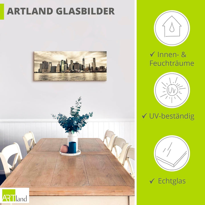 ARTland Glasbilder Wandbild Glas Bild einteilig 125x50 cm Querformat Städte USA Amerika New York Cit